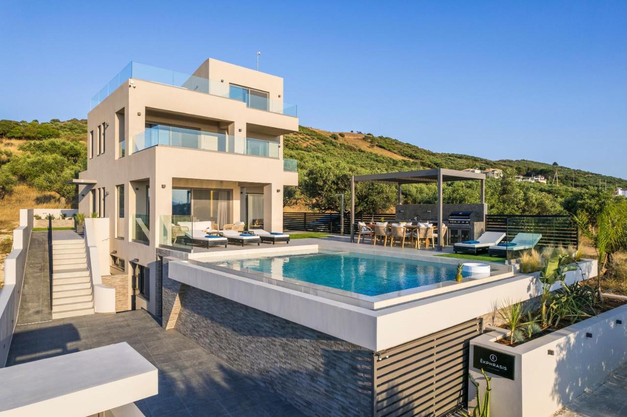 Villa Ekphrasis With Sea View And Jacuzzi Ravdhoukha Exterior photo