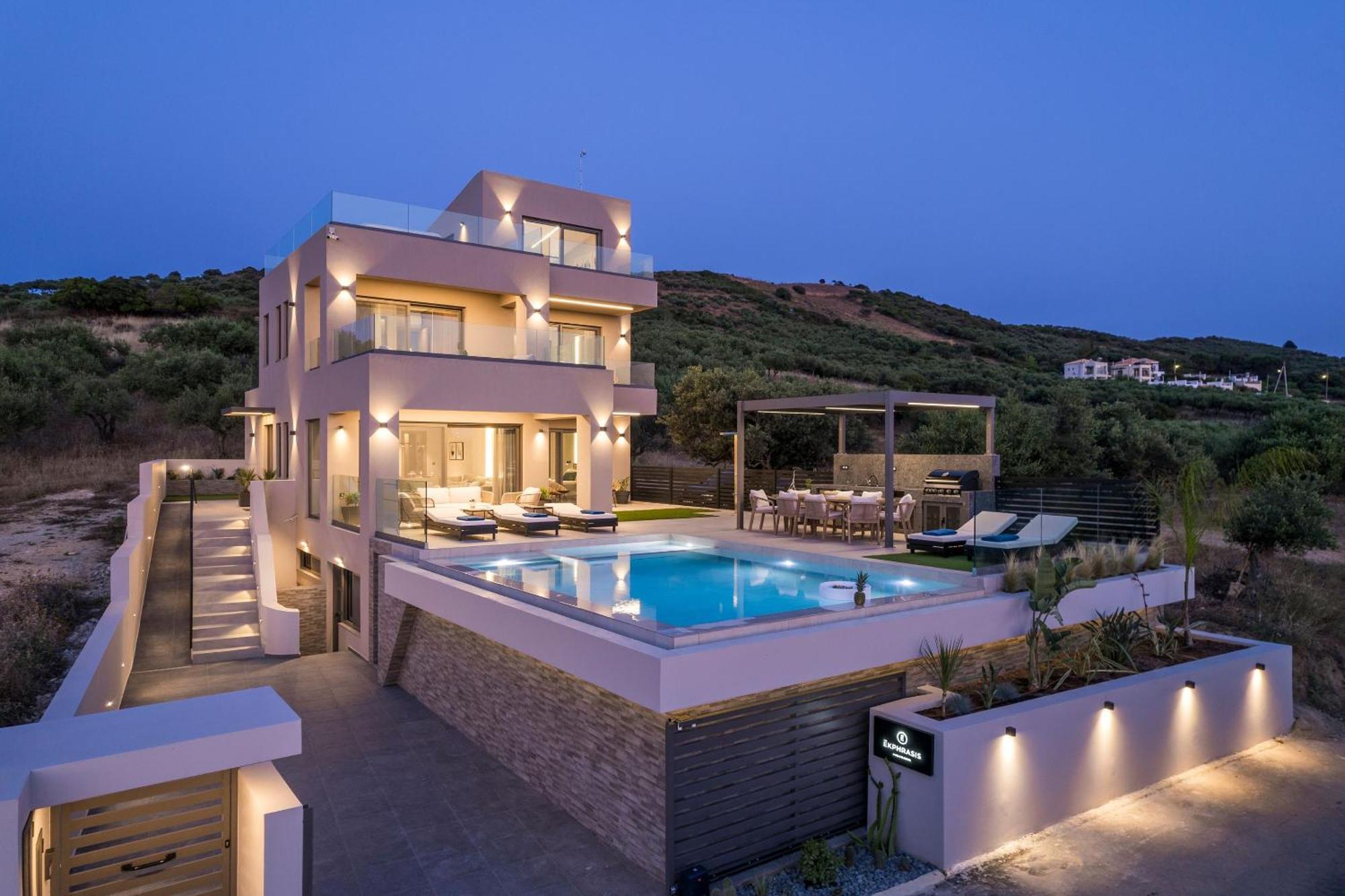 Villa Ekphrasis With Sea View And Jacuzzi Ravdhoukha Exterior photo