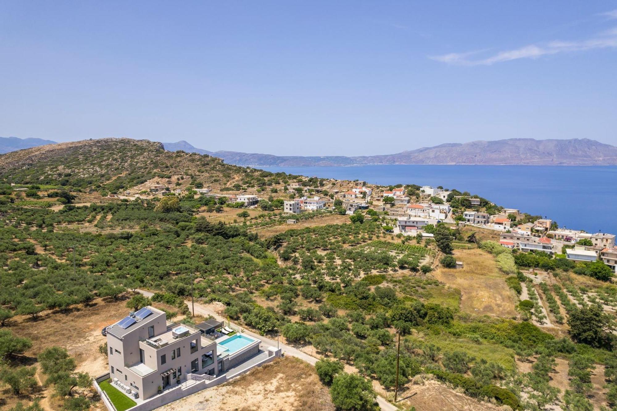 Villa Ekphrasis With Sea View And Jacuzzi Ravdhoukha Exterior photo
