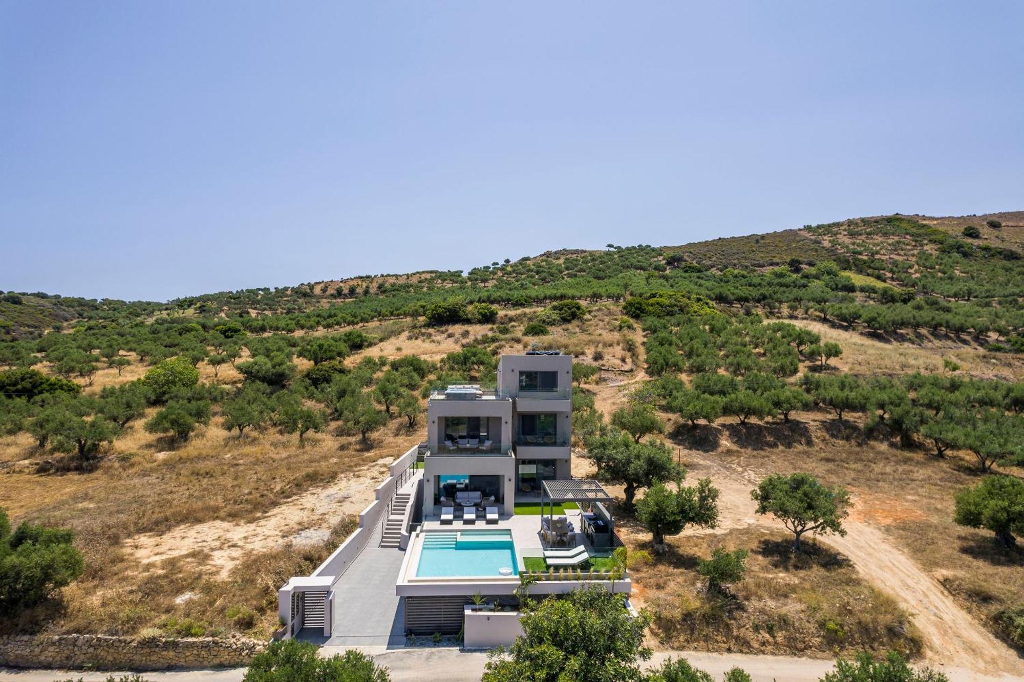 Villa Ekphrasis With Sea View And Jacuzzi Ravdhoukha Exterior photo